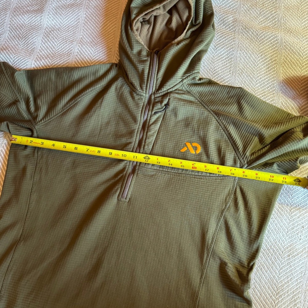 First Lite Klamath Quarter Zip Hoody Mens Large Green Grid Fleece Hunting - Picture 11 of 12